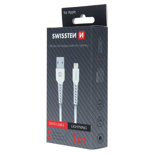 Câble USB-A vers Lightning 1m - Swissten Blanc