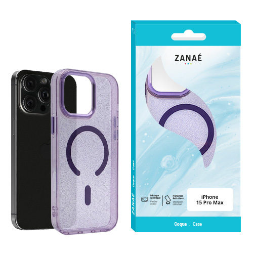 Coque Glow Purple MagSafe pour iPhone 15 Pro Max