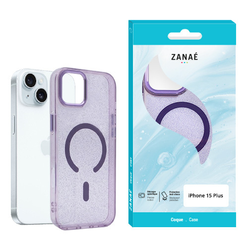 Coque Glow Purple MagSafe pour iPhone 15 Plus