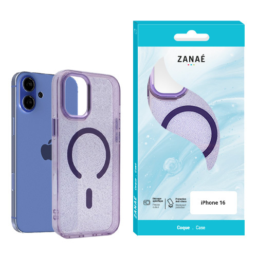 Coque Glow Purple MagSafe pour iPhone 16