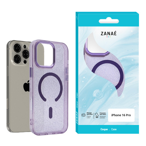 Coque Glow Purple MagSafe pour iPhone 16 Pro