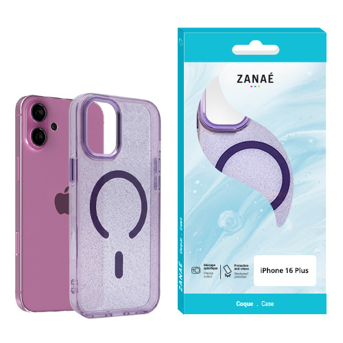 Coque Glow Purple MagSafe pour iPhone 16 Plus